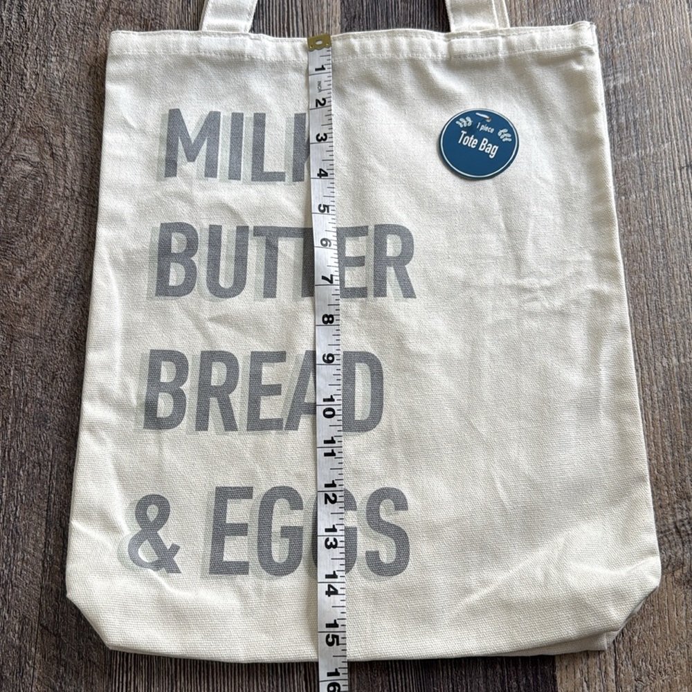 Target Farmhouse Totebags Milk, Butter, Bread & Eggs Farmers Market Bag Lot of 2 - Picture 4 of 8